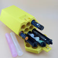 TechPod10 Travel Case - 10-Slot Bag Organizer for Insulin Pens, Peptide Pens, Needle Tips or Ice Packs (Yellow)