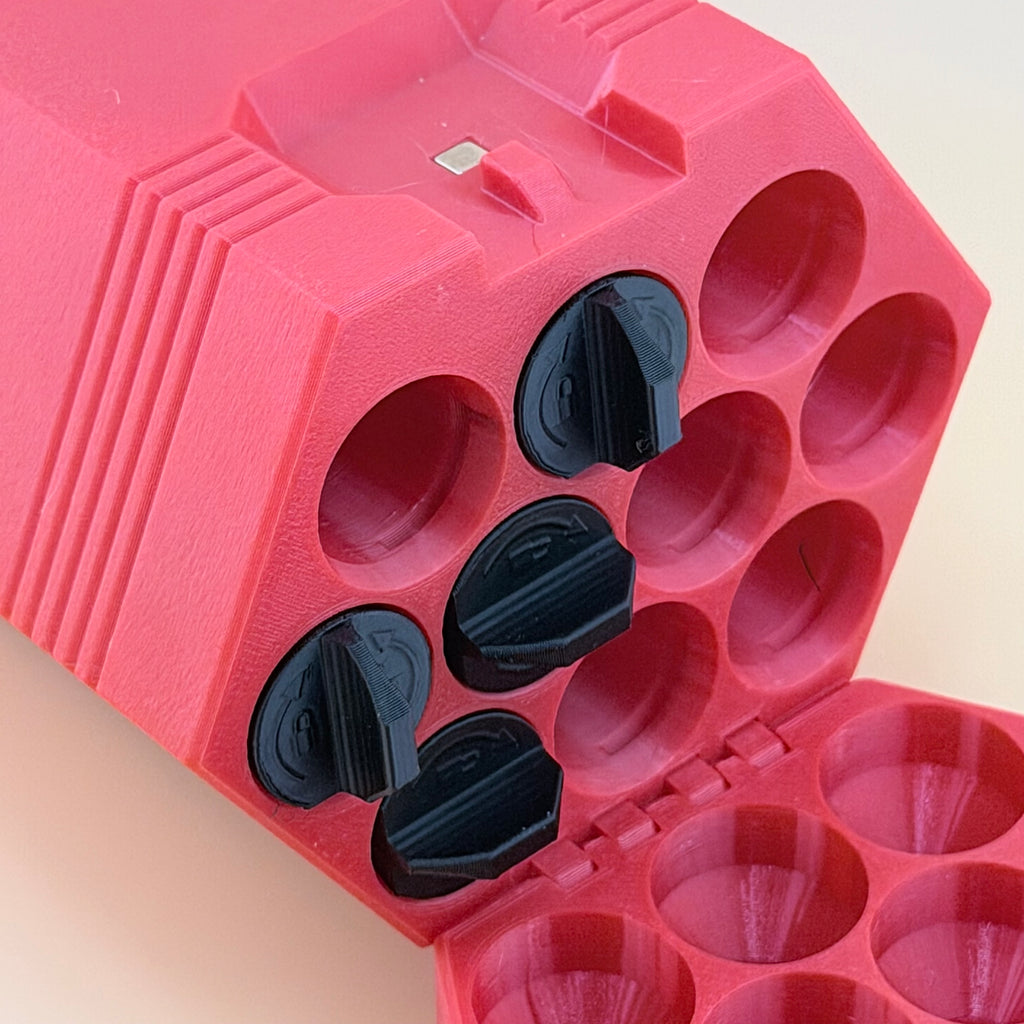 TechPod10 Travel Case - 10-Slot Bag Organizer for Insulin Pens, Peptide Pens, Needle Tips or Ice Packs (Red)
