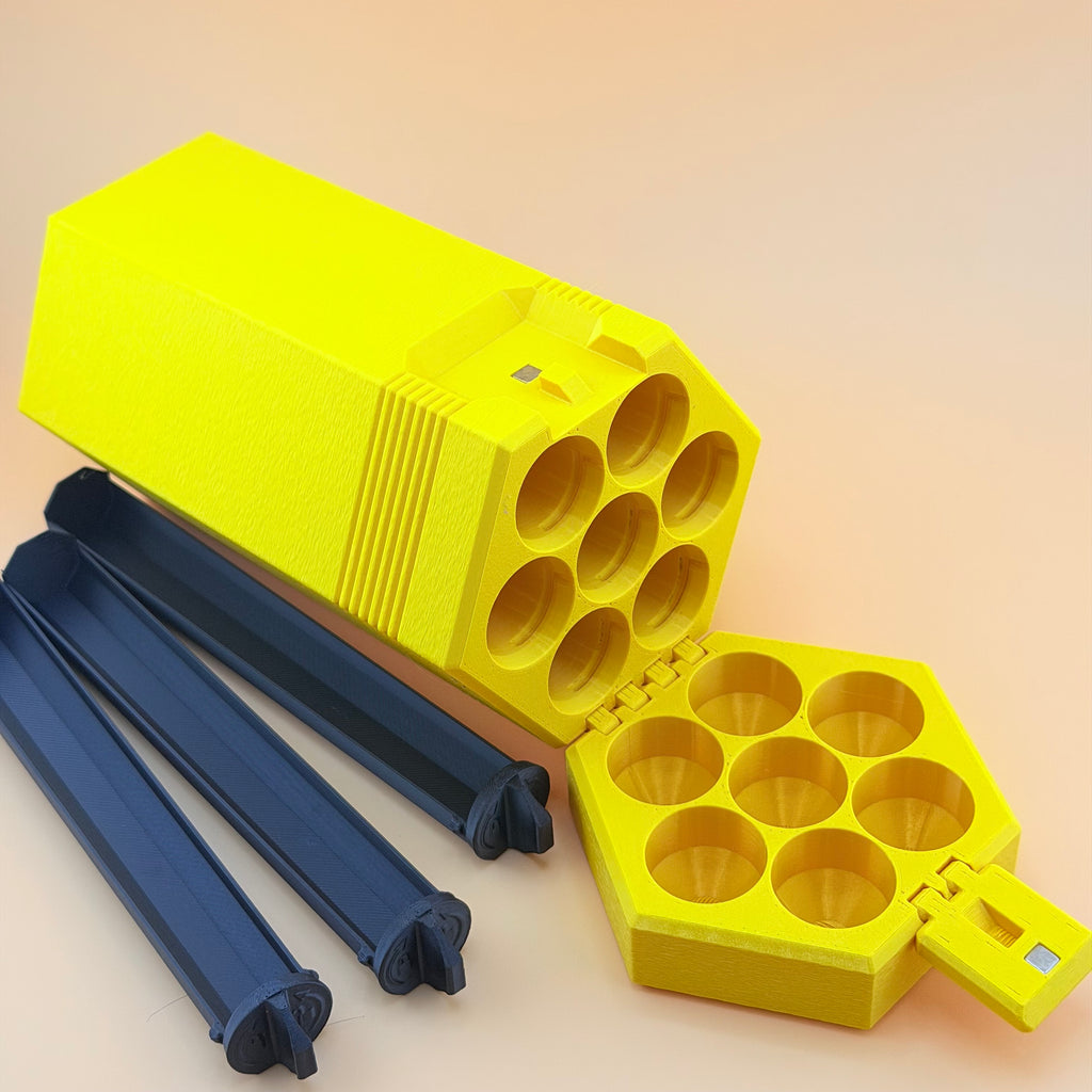 TechPod7 Travel Case - 7 Slot Bag Organizer for Insulin Pens, Peptide Pens, Needle Tips or Ice Packs (Yellow)