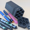TechPod7 Travel Case - 7 Slot Bag Organizer for Insulin Pens, Peptide Pens, Needle Tips or Ice Packs (Black)