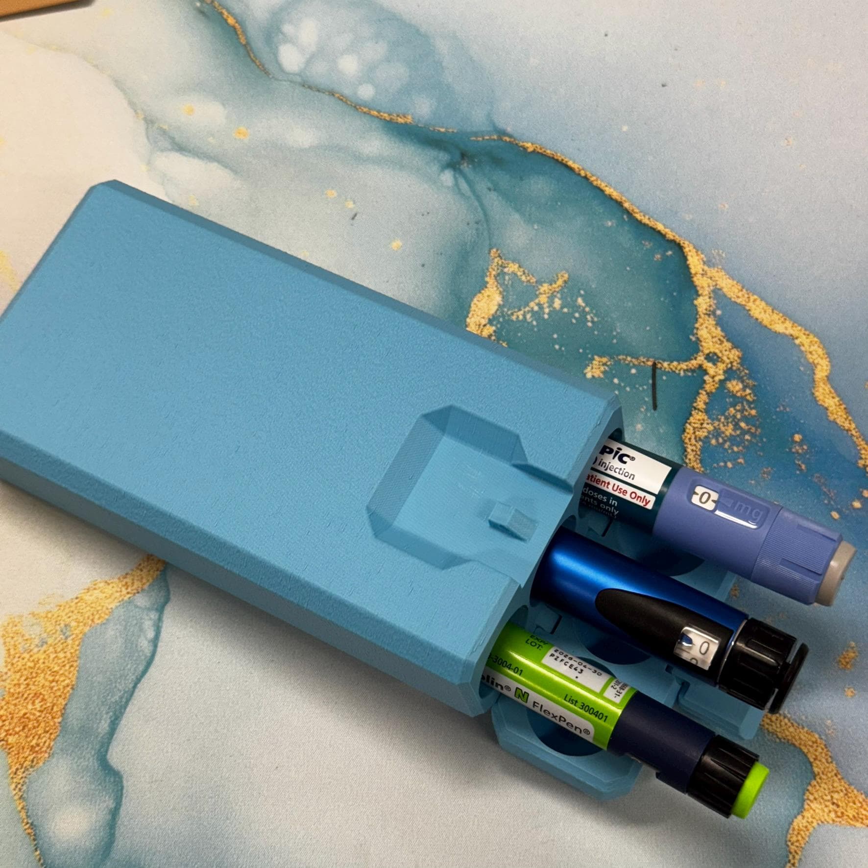 3 Slot Insulin Peptide Pen Travel Case, Modular Storage for Tips, Ice Packs