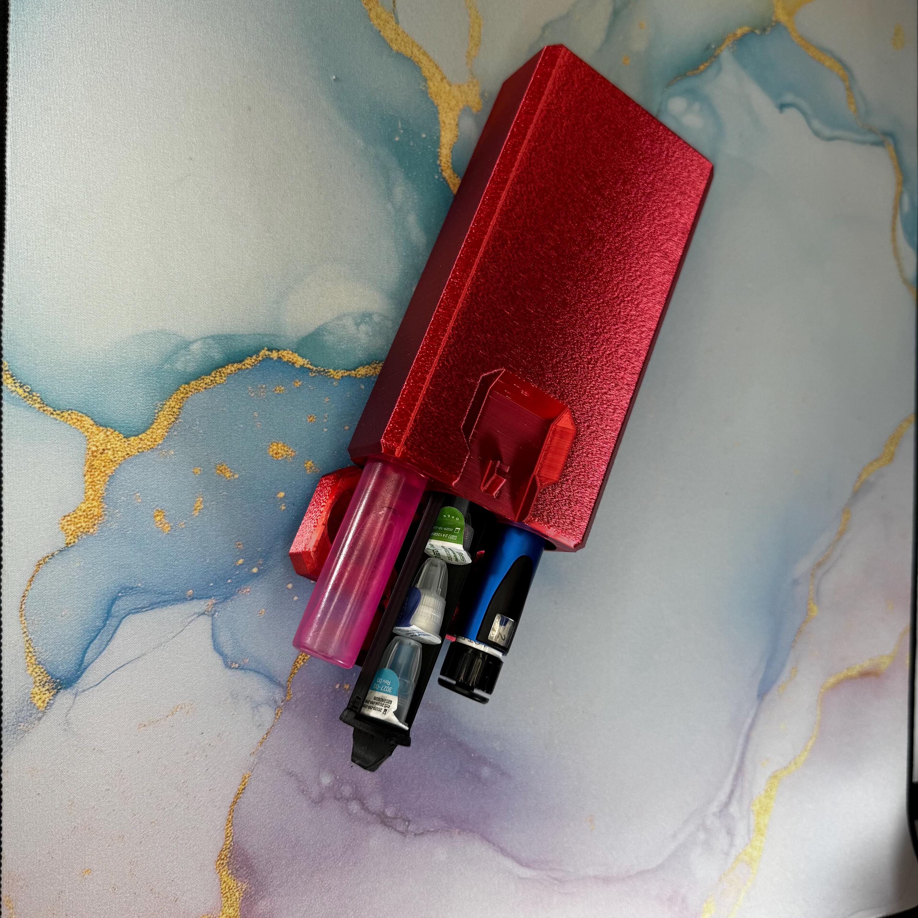 Insulin/peptide pen case with drawers for needle tips, cartridges or ice packs