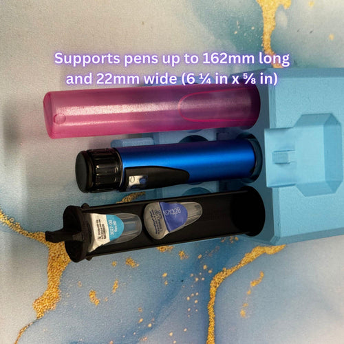3 Slot Insulin Peptide Pen Travel Case, Modular Storage for Tips, Ice Packs