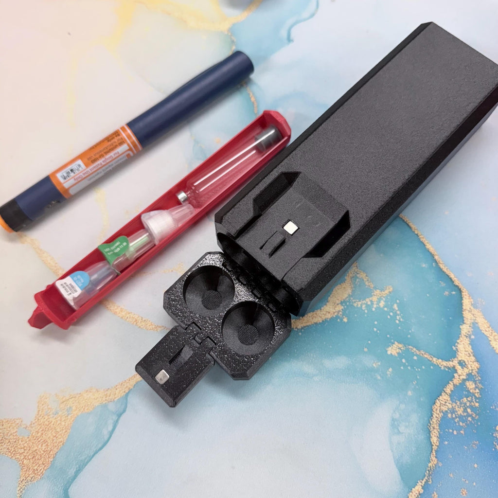 2 Slot Insulin Peptide Pen Travel Case, Modular Storage for Tips, Ice Packs